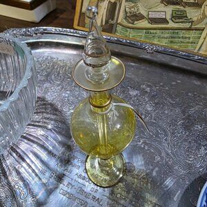 Egyptian Hand Blown Perfume Bottle with Dauber Gold